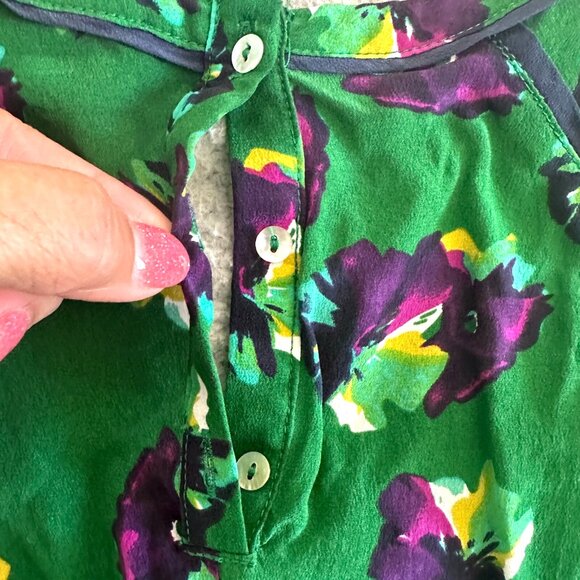 GREYLIN Silk Dress Floral Button Front Lined - Picture 8 of 16